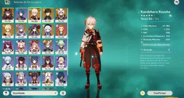 Conta Genshin Impact AR 56 com 7 Personagens 5 Estrelas