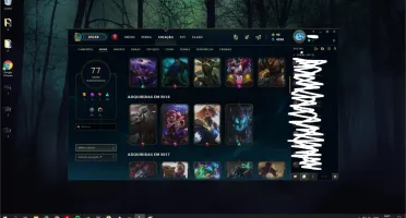 Conta top do lol faltando apenas 13 campeões 77 skins.