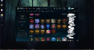 Conta top do lol faltando apenas 13 campeões 77 skins.