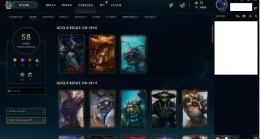 Conta Level 171-148 Camps- 58 Skins