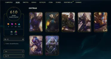 Unranked com TODOS os champs e 610 Skins + 7 Vitoriosas