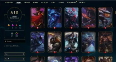 Unranked com TODOS os champs e 610 Skins + 7 Vitoriosas