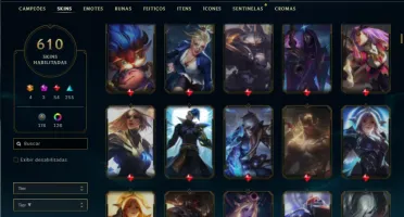 Unranked com TODOS os champs e 610 Skins + 7 Vitoriosas