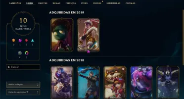CONTA LOL PLATINA 3 LVL 60 37 CHAMPS 10 SKINS