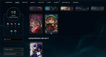 CONTA LOL PLATINA 3 LVL 60 37 CHAMPS 10 SKINS