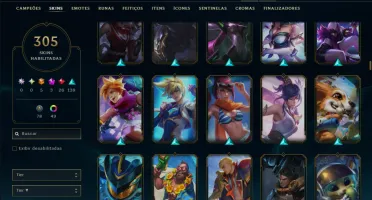 Unranked com TODOS os Champs e 305 Skins ( ADC / JG )