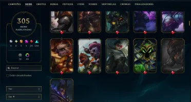 Unranked com TODOS os Champs e 305 Skins ( ADC / JG )