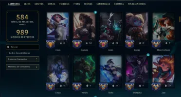 Unranked com TODOS os Champs e 305 Skins ( ADC / JG )