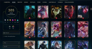 Unranked com TODOS os Champs e 305 Skins ( ADC / JG )