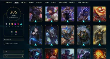 Unranked com TODOS os Champs e 305 Skins ( ADC / JG )