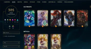 Unranked com TODOS os Champs e 305 Skins ( ADC / JG )