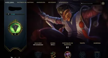 Conta de Lol nivel 37 sem ranking