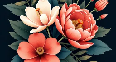 Coleção de Estampas Florais com Fundo Escuro – Mais de 100 A