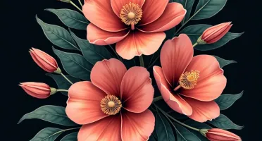 Coleção de Estampas Florais com Fundo Escuro – Mais de 100 A