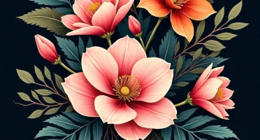 Coleção de Estampas Florais com Fundo Escuro – Mais de 100 A