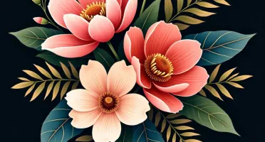 Coleção de Estampas Florais com Fundo Escuro – Mais de 100 A