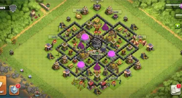 Conta Clash of clans Cv9 com 5 construtor e 1670 Gemas