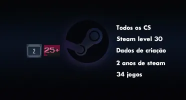 Conta Steam Level 30, 34 Jogos, Acompanha email