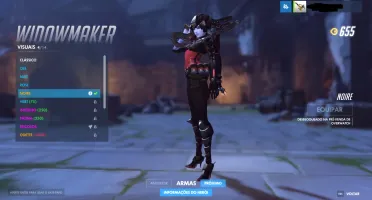 CONTA OVERWATCH COM SKIN WIDOWMAKER NOIRE 2 Armas dourada