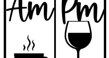 Kit 2 Quadros AM Café e PM Vinho em MDF Preto
