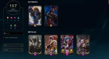 Conta de lol Platina 1 com 167 skins
