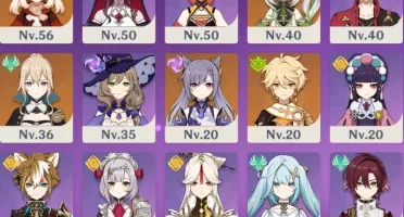 CONTA AR45!! KAZUHA+AYATO+GANYU+KEQING+NAHIDA+JEAN