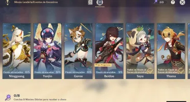 Conta Genshin Impact AR57 10 personagens 5* e Aloy