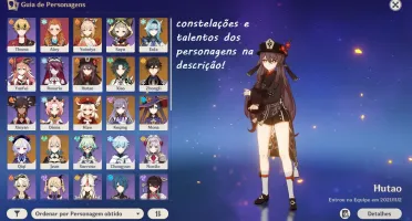 Conta Genshin Impact AR57 10 personagens 5* e Aloy
