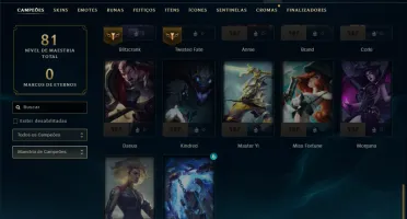 Unranked com 40 Champs e 9 Skins