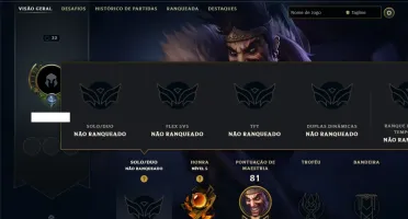 Unranked com 40 Champs e 9 Skins