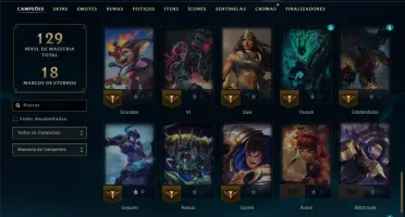 Unranked com 60 Champs e 22 Skins