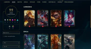 Unranked com 60 Champs e 22 Skins