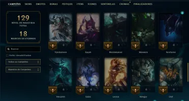 Unranked com 60 Champs e 22 Skins