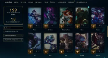 Unranked com 60 Champs e 22 Skins
