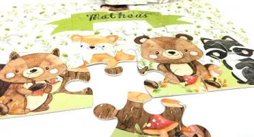 Quebra-cabeça Bosque com Saquinho de Organza