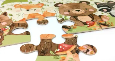 Quebra-cabeça Bosque com Saquinho de Organza