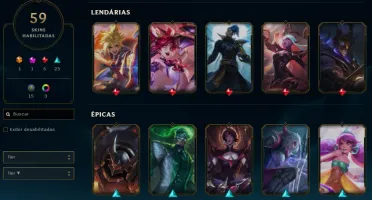 CONTA LOL - LVL 293 - 128 Champions - 59 Skins - FULL ACESSO