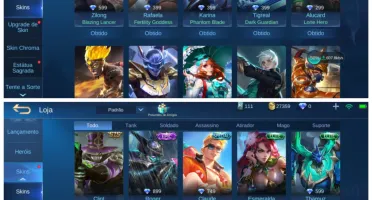 Conta mobile legends lvl 64 com 53 herois e 56 skins...