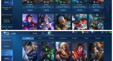 Conta mobile legends lvl 64 com 53 herois e 56 skins...