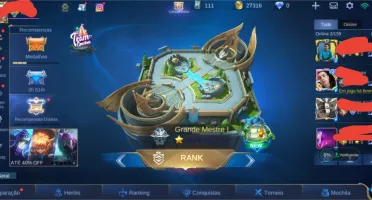 Conta mobile legends lvl 64 com 53 herois e 56 skins...