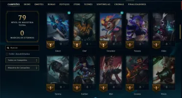 Ouro 4 com 85 Champs e 8 Skins