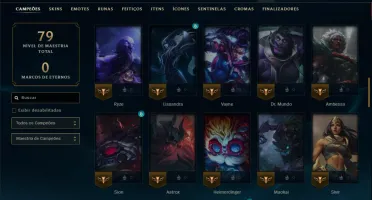 Ouro 4 com 85 Champs e 8 Skins