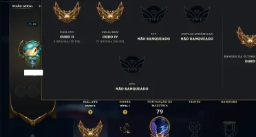Ouro 4 com 85 Champs e 8 Skins