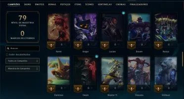 Ouro 4 com 85 Champs e 8 Skins