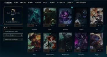 Ouro 4 com 85 Champs e 8 Skins