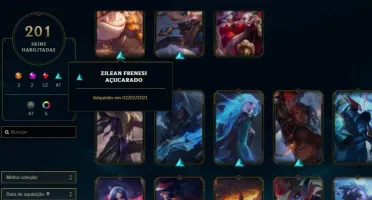 CONTA MESTRE TODOS CAMPEOES E 201 SKINS !
