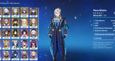 Conta Genshin Impact AR56, Com Columbina,Lauma,Ineffa e mais