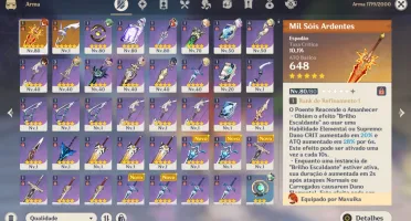 AR50 –Mavuika com BIS+Mizuki+Citlali+Nilou+Baizhu+Dehya e +