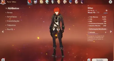 Genshin Impact AR 40, Diluc + Qiqi