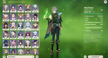 Conta Genshin Ar60 20 Personagens 5, 6 Armas 5 Estrelas